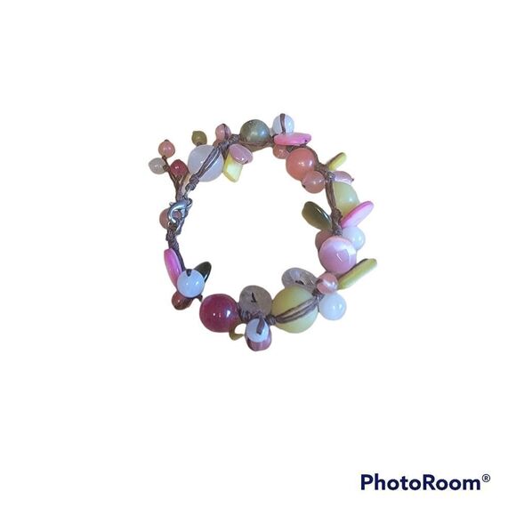 Handmade Bracelet with Glass Beads. Multi Colored. - Picture 3 of 8